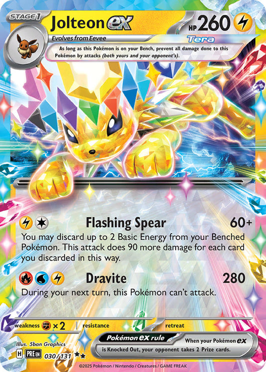 Jolteon ex 030/131 Rare Pokemon Card (Scarlet & Violet Prismatic Evolutions)