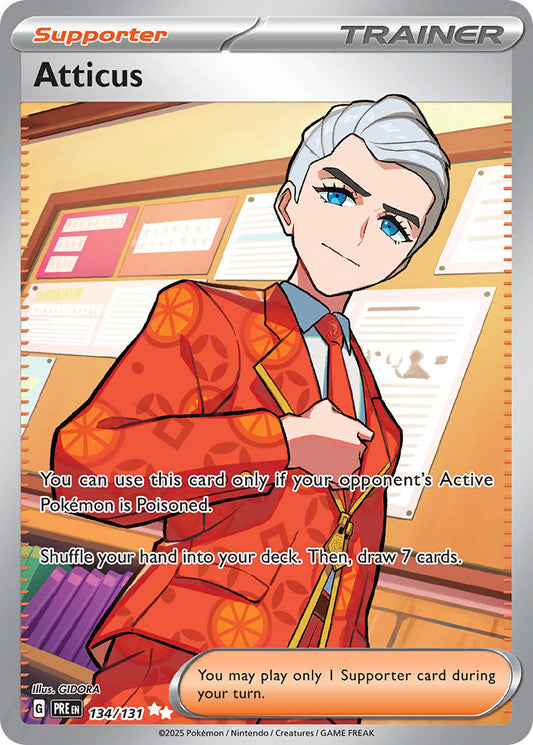 Atticus 134/131 Ultra Rare Pokemon Card (Scarlet & Violet Prismatic Evolutions)