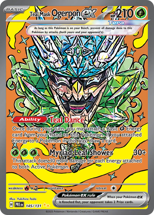 Teal Mask Ogerpon ex 145/131 Special Illustration Rare Pokemon Card (Scarlet & Violet Prismatic Evolutions)
