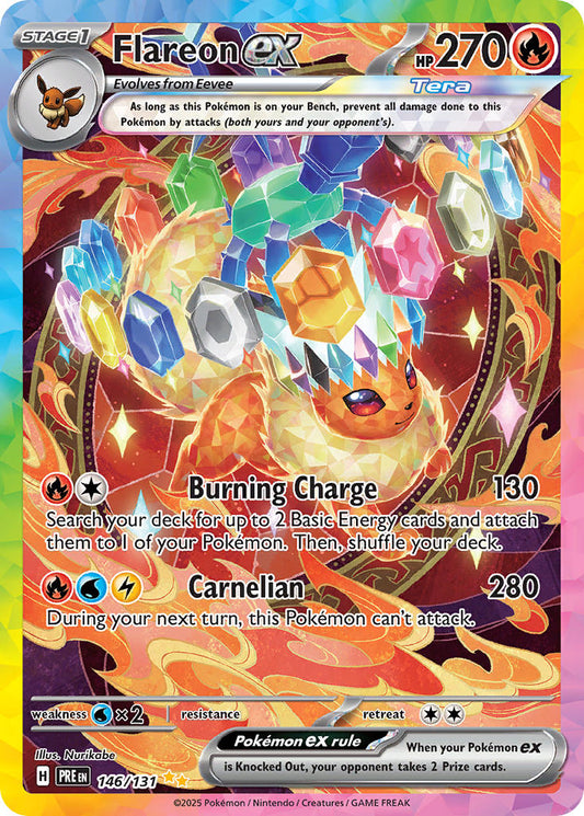 Flareon ex 146/131 Special Illustration Rare Pokemon Card (Scarlet & Violet Prismatic Evolutions)