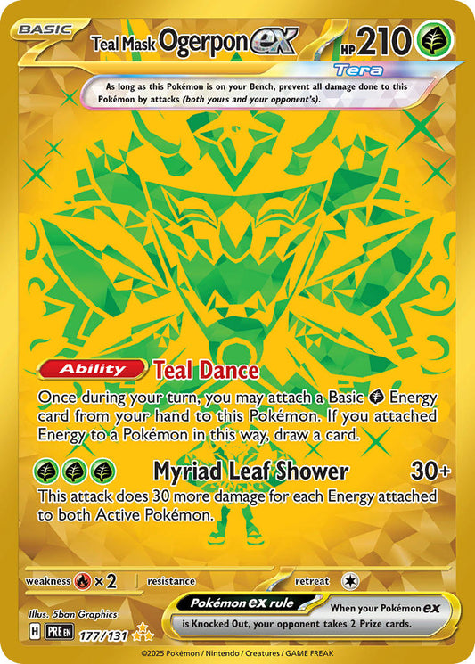 Teal Mask Ogerpon ex 177/131 Hyper Rare Pokemon Card (Scarlet & Violet Prismatic Evolutions)