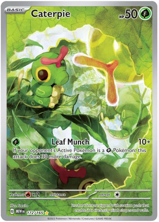 Caterpie 172/165 Illustration Rare Pokemon Card (Pokemon SV 151)