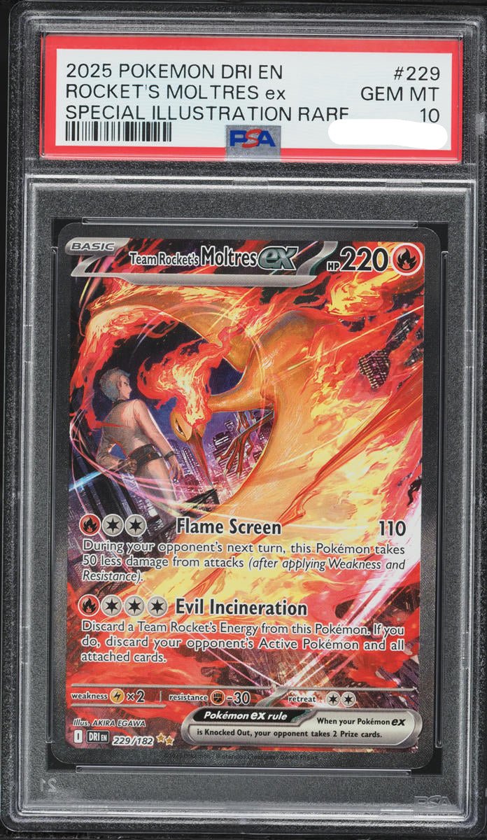 2025 Pokemon Scarlet & Violet Destined Rivals SIR Team Rocket's Moltres ex #229 PSA 10 GEM MINT Pokemon
