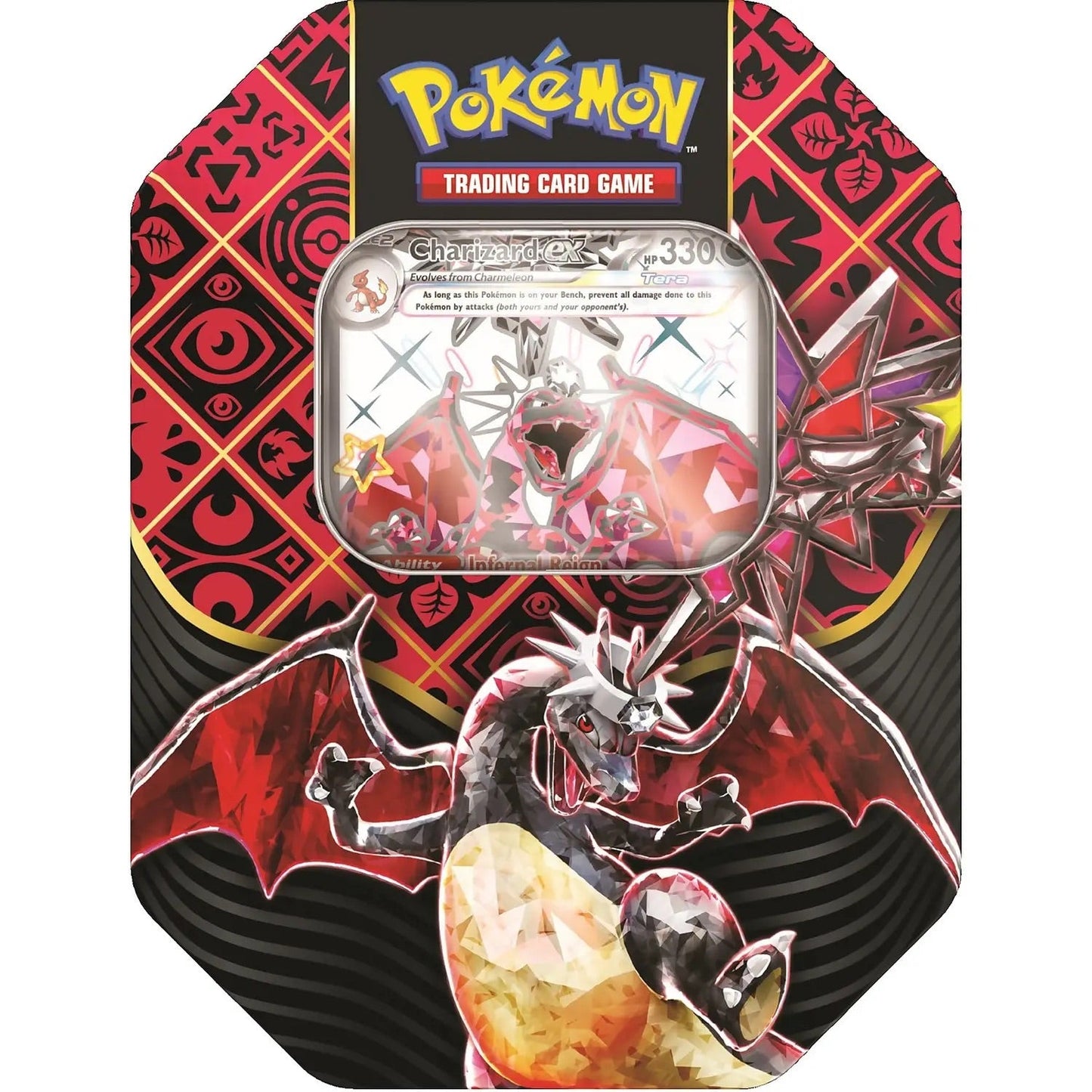 Pokemon TCG: Scarlet & Violet 4.5 Paldean Fates Tin - Great Tusk/Iron Treads/Charizard