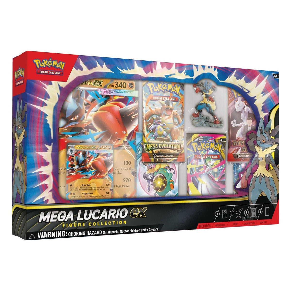 Pokémon TCG: Mega Lucario ex Figure Collection - Sealed Case of 6 Pokemon