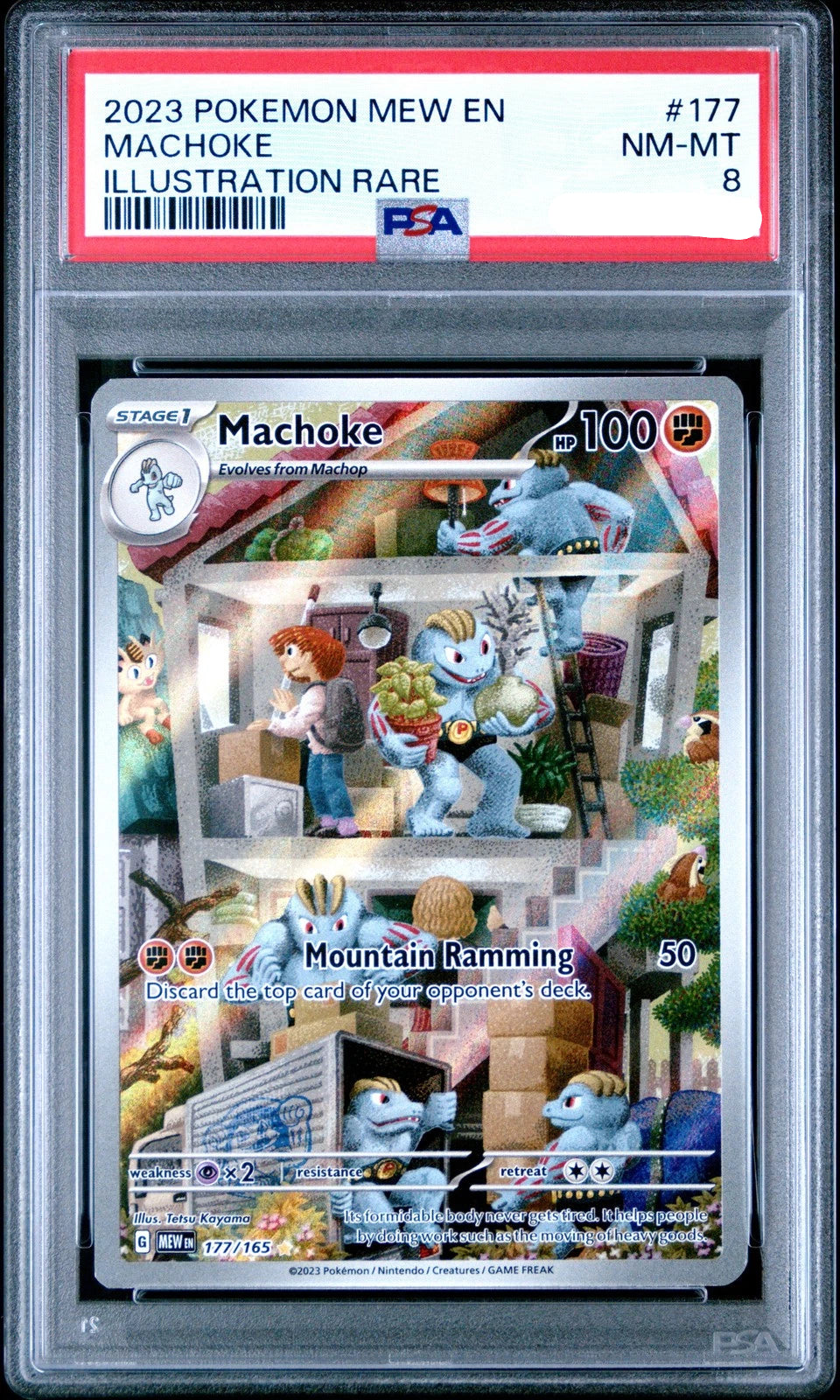 2023 POKEMON MEW EN-151 ILLUSTRATION RARE #177 MACHOKE PSA 8 Pokemon