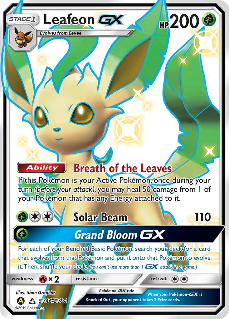 SV46 FULL ART/LEAFEON GX | 2019 POKEMON SUN & MOON HIDDEN FATES Pokemon