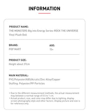 THE MONSTERS Big into Energy Series-ROCK THE UNIVERSE Vinyl Plush Doll Pop Mart